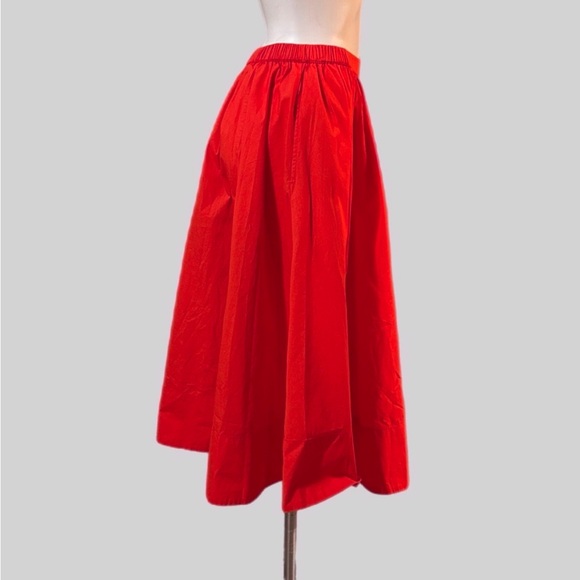 Free People Free-est Lowen Summer Cotton Midi Skirt in Cherry Red size Large - Picture 9 of 13
